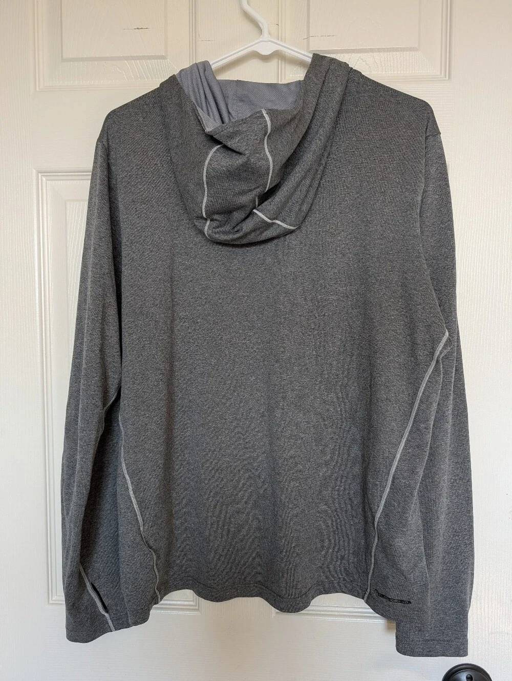 The North Face Mens Hoodie Sweatshirt Gray Hooded Pullover Flashdry M FLAW